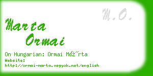 marta ormai business card